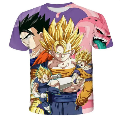 2026 Men's Dragon Ball T-shirt for Adult Summer Short Sleeved Children's Cartoon T-shirt for Boys