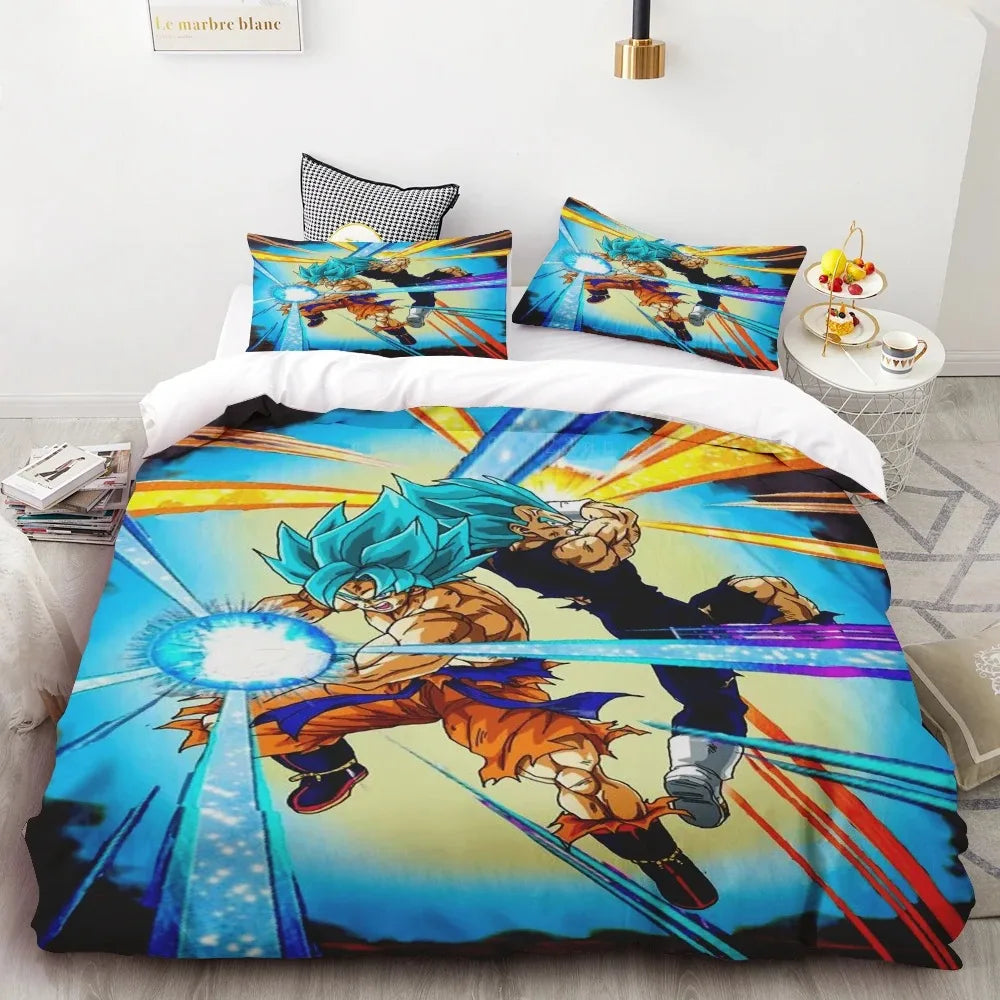 „Goku“ antklodžių užvalkalų rinkinys „Dragon Ball“ paaugliams skirtas patalynės rinkinys, antklodžių užvalkalai vaikams, berniukams, geriausios dovanos, „Queen“ ir „King“ dydžių miegamojo dekoracija