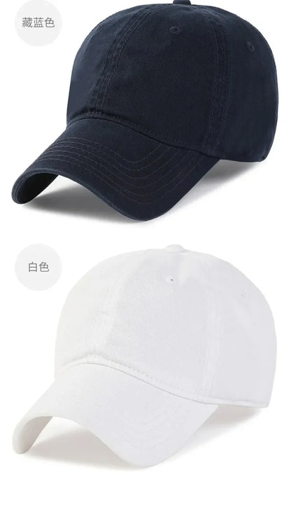 Solid Color Big Size 63cm Soft Cotton Baseball Caps Men Classic Plus Snapback Cap Ladies Golf Sun Hat 59-62cm