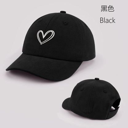 Cartoon heart-shaped Baby Baseball Cap Cute Solid Color Toddler Sun Hat with Ears Summer Adjustable Kids Boy Girl Peaked Cap ﻿