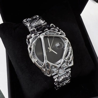 Fashion Y2K Antique Alabaster Quartz Watch Men Retro Black Strap Red Medieval Old Unique Creative Men Watches Luminous AAA Clock
