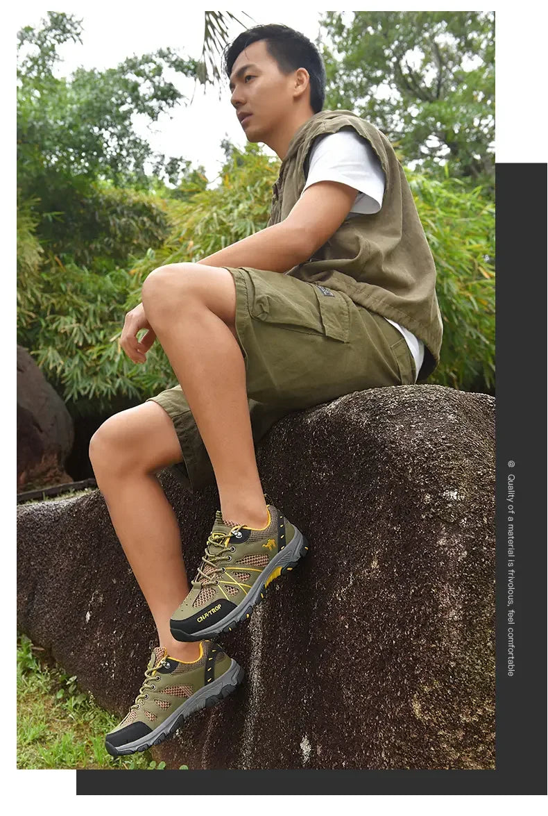Men's Hiking Shoes Breathable Mesh Sports Single Shoes Summer Outdoor Wear-resistant  Hiking and Hunting Tactical Sports Shoes