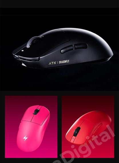 Bezprzewodowa mysz gamingowa ATK Dragonfly A9 Ultimate A9 Air PAW3950 ultralekka ergonomiczna mysz e-sportowa FPS dla graczy CSGO A9 Ultra