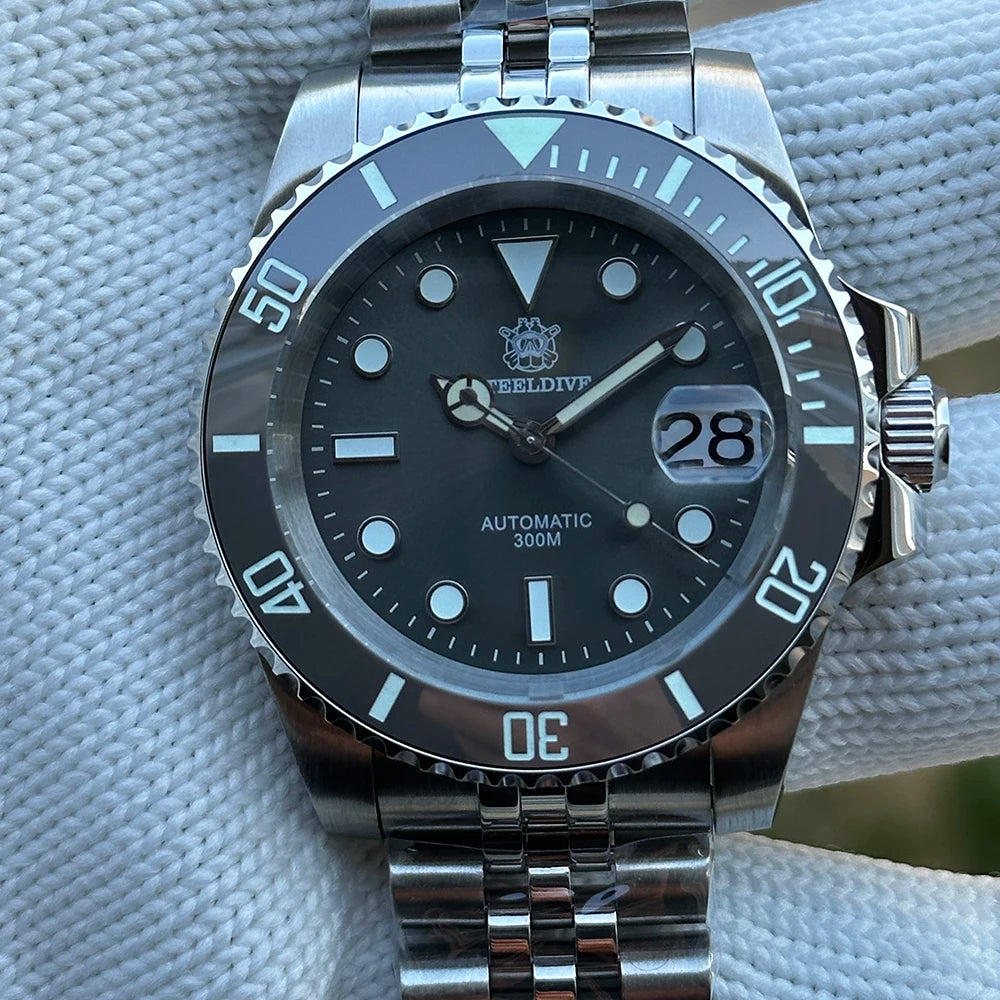 STEELDIVE Brand  SD1953 Gray Dial Stainless Steel NH35 Watch Ceramic Bezel 41mm Sapphire Glass Men Dive Watches  hombre