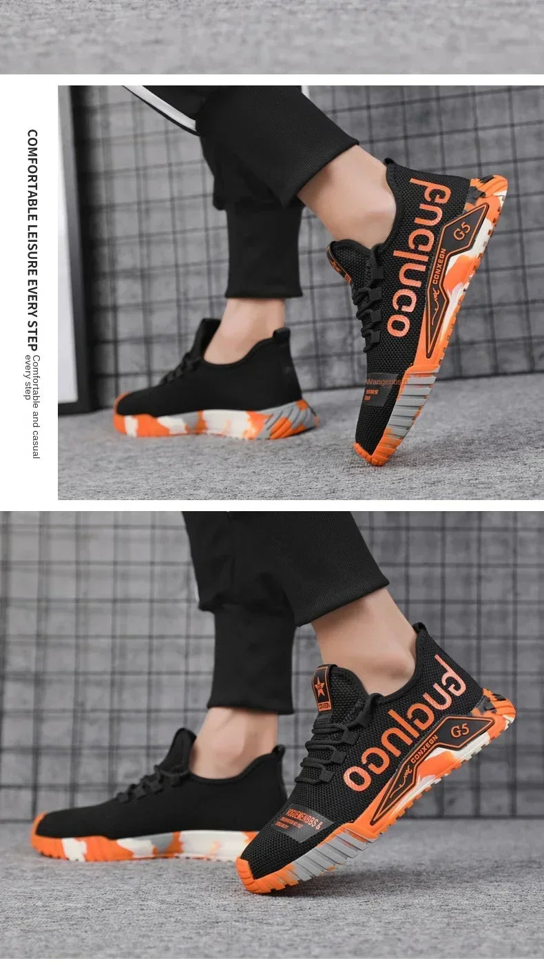Runing Sport Fashion High Top Sneakers Zapatillas De Deporte Men Casual Mesh Shoes Light Soft Breathable Vulcanize Shoes