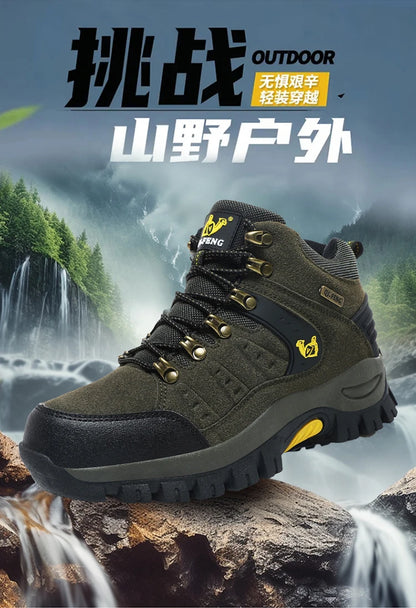 Scarpe da trekking outdoor autunno-inverno da uomo, scarpe da escursionismo impermeabili, scarponi da montagna, in vera pelle, scarpe da caccia nei boschi, scarpe tattiche