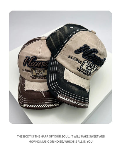 Bonés de basebol vintage coreanos lavados para homem e mulher, em algodão, com fecho snapback, bordado, design novo e versátil, letras bordadas, estilo casual desgastado