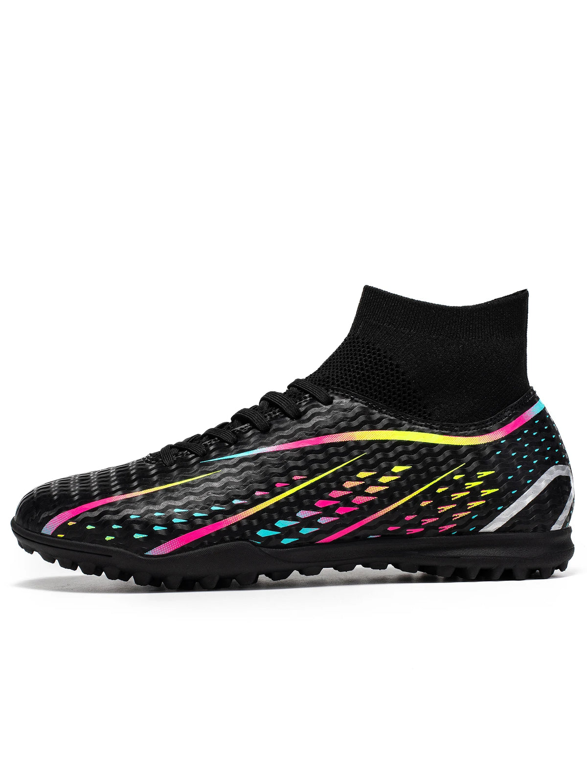 Chaussures de football TF professionnelles pour hommes, femmes et enfants, en PU + tissu respirant, semelle en caoutchouc résistante à l'usure