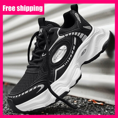 Herren-Sportschuhe – Neu, aus Mesh, atmungsaktiv, mit dicker Sohle, höhenverstellend, strapazierfähig, für den täglichen Weg zur Arbeit, vielseitig einsetzbare Freizeit-Sneaker