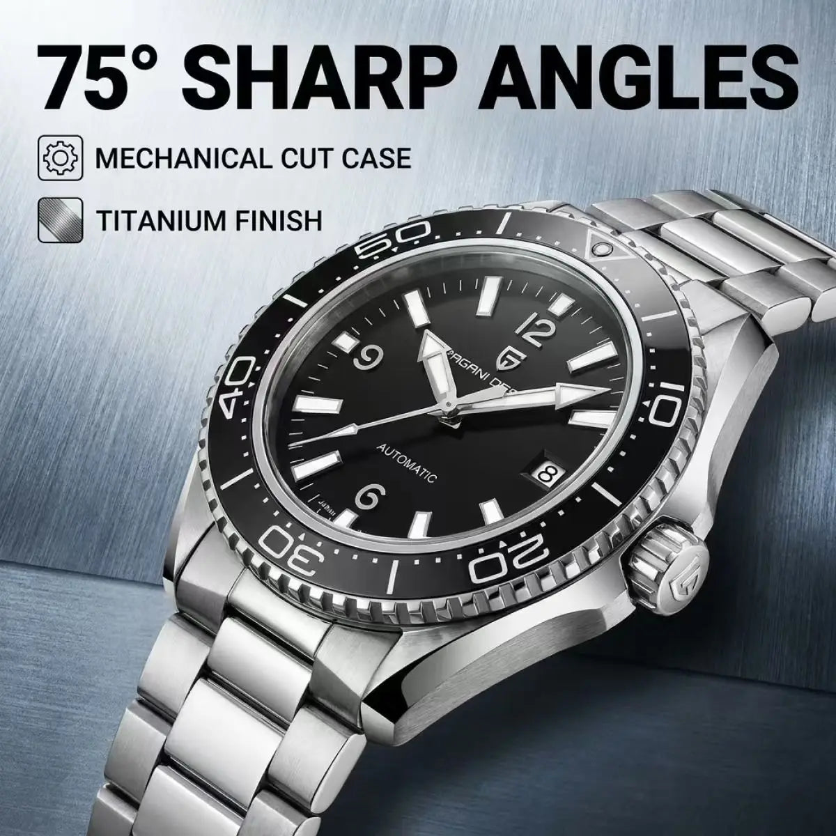 Pagani Design New Men's Mechanical Watch Luxury Sapphire Stainless Steel 100m Waterproof Ceramic bezel Automatic Watch