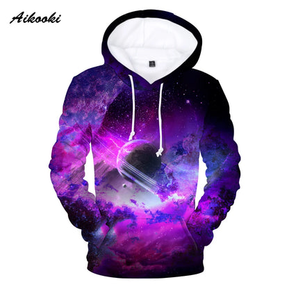 Sudaderas con capucha 3D Classic Popular Purple Sky Male Space Galaxy para hombre/mujer, sudadera de manga larga, jersey casual