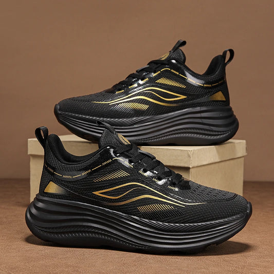 Unisex Breathable Mesh Sneakers Thick Cushion Sole Non Slip Casual Running Walking Daily Sports Shoes