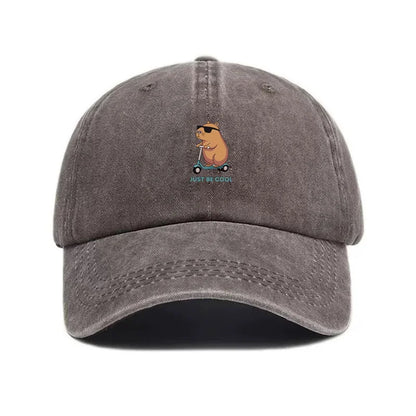 Capybara Cartoon Washed Cotton Baseball Cap For Men Women Embroidery Unisex Soft Hats Vintage Funny Animal Hat Cute Fashion Caps