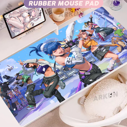 Alfombrilla de ratón gaming XXL de goma suave para escritorio y oficina, 900x400, estilo anime con chica gamer de Overwatch y FPS grandes