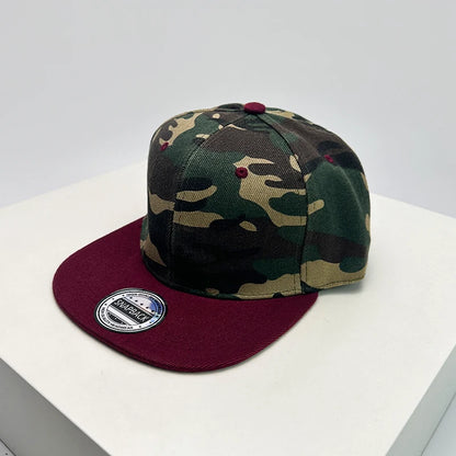 New Unisex Color Block Camouflage Baseball Hats Flat Eave Breathable Hip Hop Sunshade Peaked Caps Versatile Fashion Personal ins