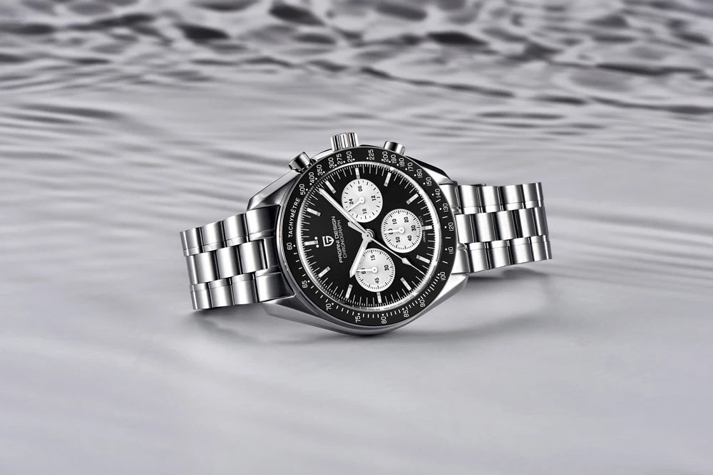 Relógio PAGANI DESIGN Moon – Cronógrafo de quartzo de luxo para homem, estilo desportivo, vidro de safira com tratamento antirreflexo, mostrador luminescente