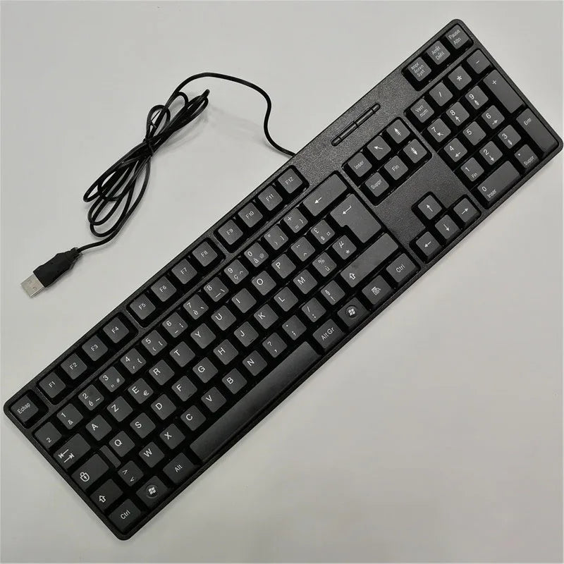 Teclas para teclado en español, francés, ruso y árabe | Teclado gaming USB con cable de 104 teclas para ordenador