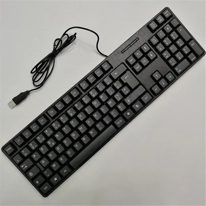 Teclas para teclado en español, francés, ruso y árabe | Teclado gaming USB con cable de 104 teclas para ordenador