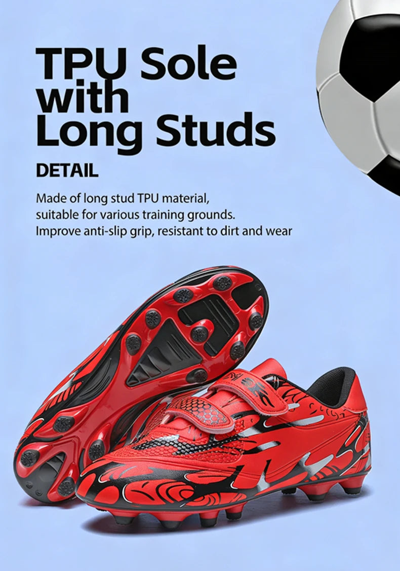 Zapatillas de fútbol infantiles para colegio, botas de fútbol profesionales con tacos para césped, calzado deportivo de entrenamiento para niños, botas de futsal y fútbol outdoor 28-38