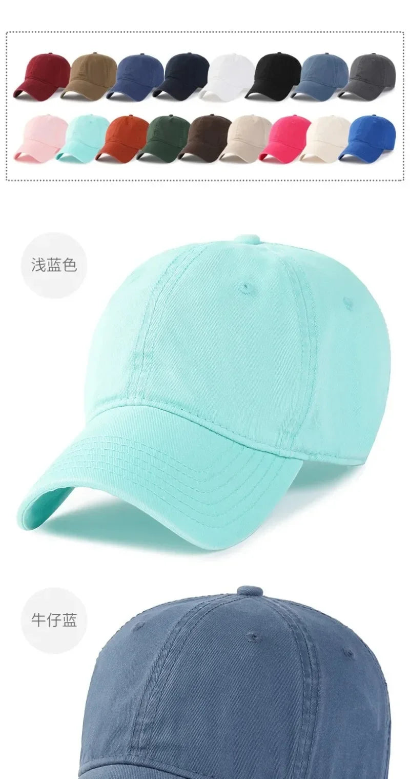 Solid Color Big Size 63cm Soft Cotton Baseball Caps Men Classic Plus Snapback Cap Ladies Golf Sun Hat 59-62cm
