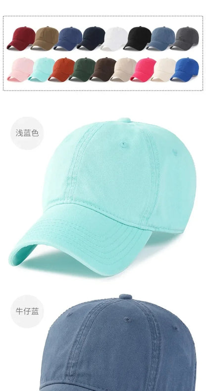 Solid Color Big Size 63cm Soft Cotton Baseball Caps Men Classic Plus Snapback Cap Ladies Golf Sun Hat 59-62cm