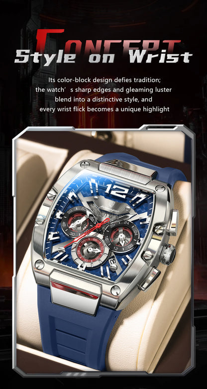POEDAGAR Fashion Brand Men's Watch Luminous Waterproof Date Sports Male Watch Chronograph Silicone Quartz Watches For Man Reloj