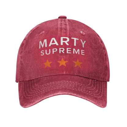 Marty Supreme Movie Print Cap for Men Women Cotton  Trucker Hat Daily Wear Baseball Cap Adjustable