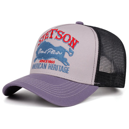 Personalized New Truck Hat STATION Blue Bull Mesh Hat Men's Street HipHop Hat Women's Daily Commuting Sunshade Baseball Hat