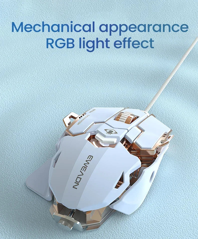 G5 Mechanical E-sports Wired Mouse RGB 9 Button Macro Programming Gaming Mute Mouse 12800 DPI For Desktop Computer Laptop