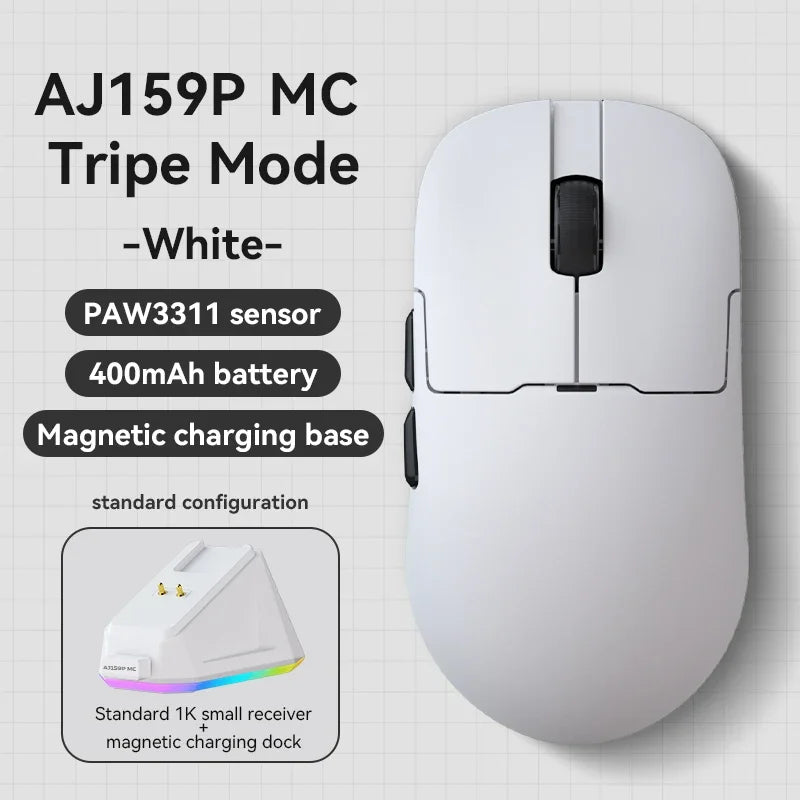 Ajazz AJ159 PRO/APEX Gaming Mouse 8000Hz Rebound Rate Paw3950 Color Screen Magnetic Stand AJ159P Office & Gaming
