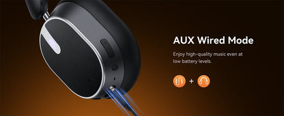 Active Noise Cancelling Headphones Bluetooth 6.0 Wireless Over-Ear Headphones Foldable with LED Power Display & 6-Mic ENC Calls