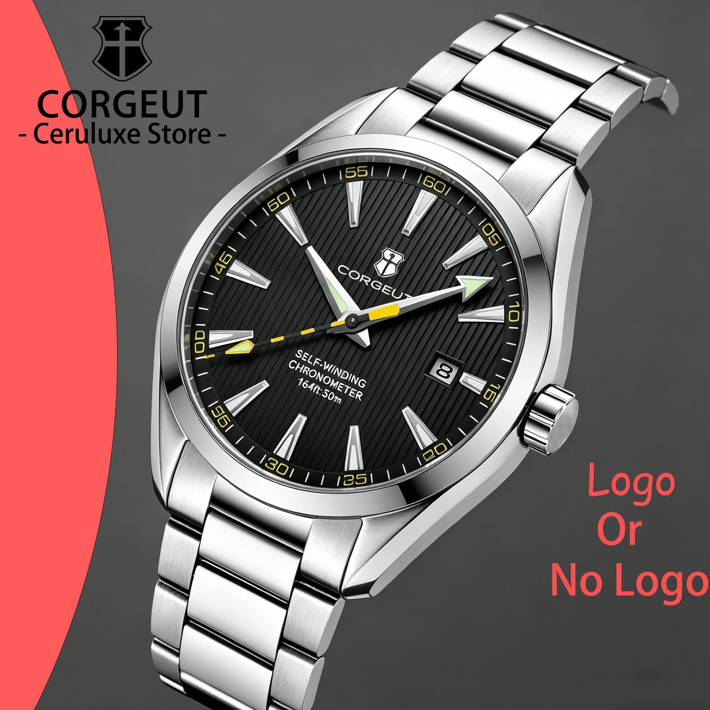 CORGEUT 41mm Luxury NH35 MOVEMENT Watch for Man Sapphire Glass Sport Clock Watch Automatic Relogio Masculino Mechanical Watches