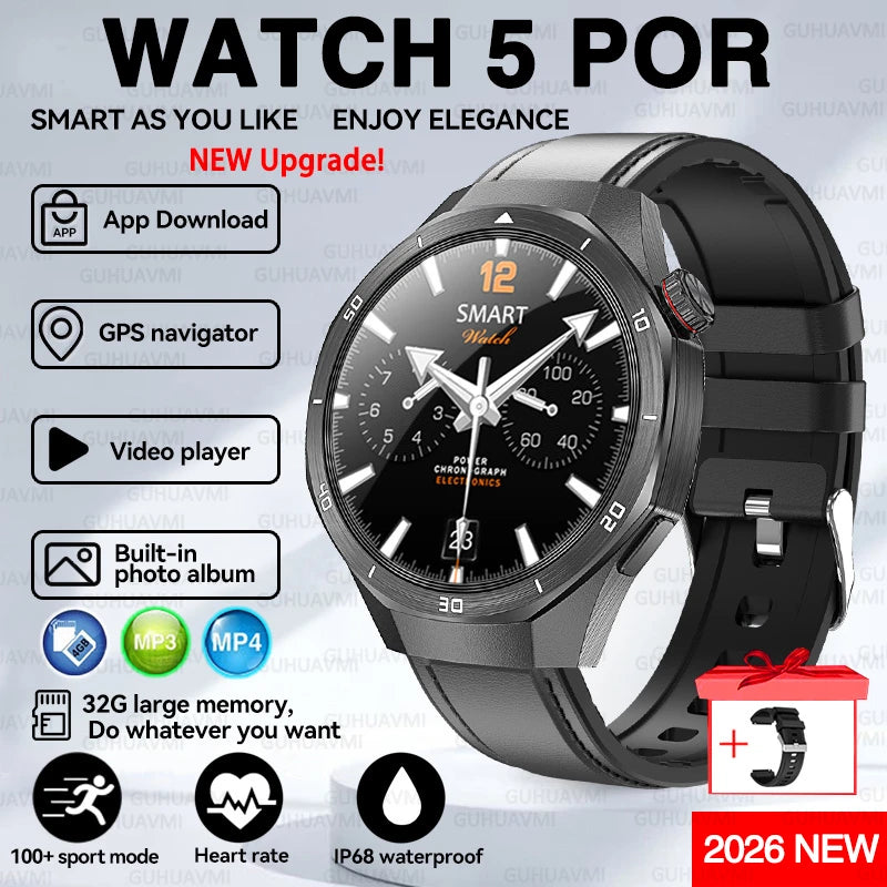2026 New Watch 5 Pro Genuine Smart Watch GPS Map Navigation NFC Call 32GB memory Clock Built-in Video Music playback Smart Watch