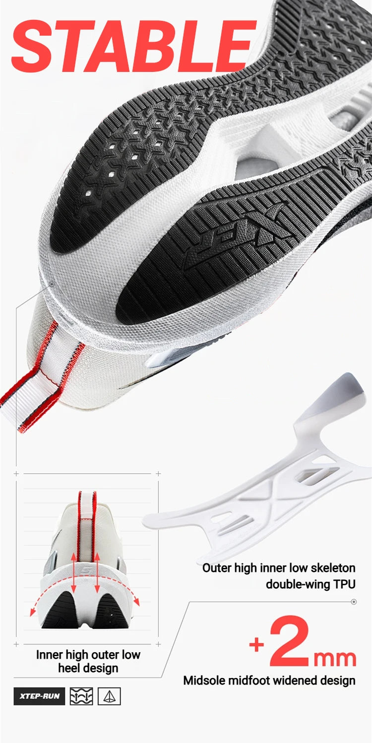 Xtep 2000km 5.0 Shoes Soft Training Sneakers Cushion Durable Professional Combat Universal Jogging Shoes 874119110023