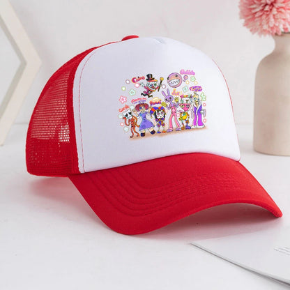 Cartoon The Amazing Digital Circus-baseballpet voor volwassenen, met anime-print, voor studenten, zomerse athleisure, verstelbaar, schattige zonnehoed, cadeau