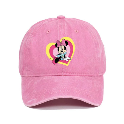 Retro Washed Mickey Mouse Print Baseball Cap Men Women Vintage Kpop Snapback Cap Adjustable Breathable Trucker Hat Sunscreen Hat