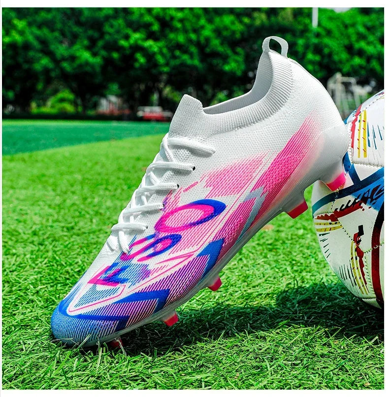 Nouvelles chaussures de football pour hommes FG, chaussures de football ultralégères, chaussures d'entraînement en plein air, chaussures de match de football, crampons longs antidérapants, livraison directe
