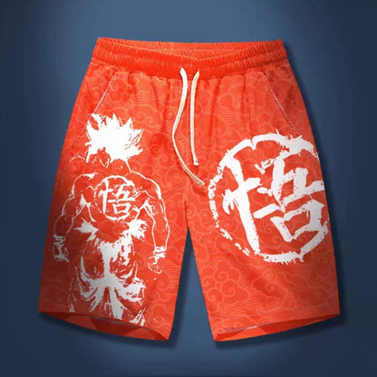 2026 Summer Dragon Ball Goku Black Go Kanji Retro Quick-Dry Print Shorts Adult Kids Plus Size Breathable Anime Fan Casual Shorts