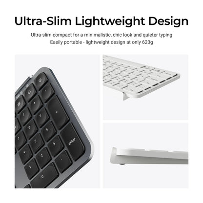 Tastiera wireless ultra-sottile Keychron B6 Pro layout ISO, formato completo, portatile e leggera, con connessioni 2.4GHz e Bluetooth