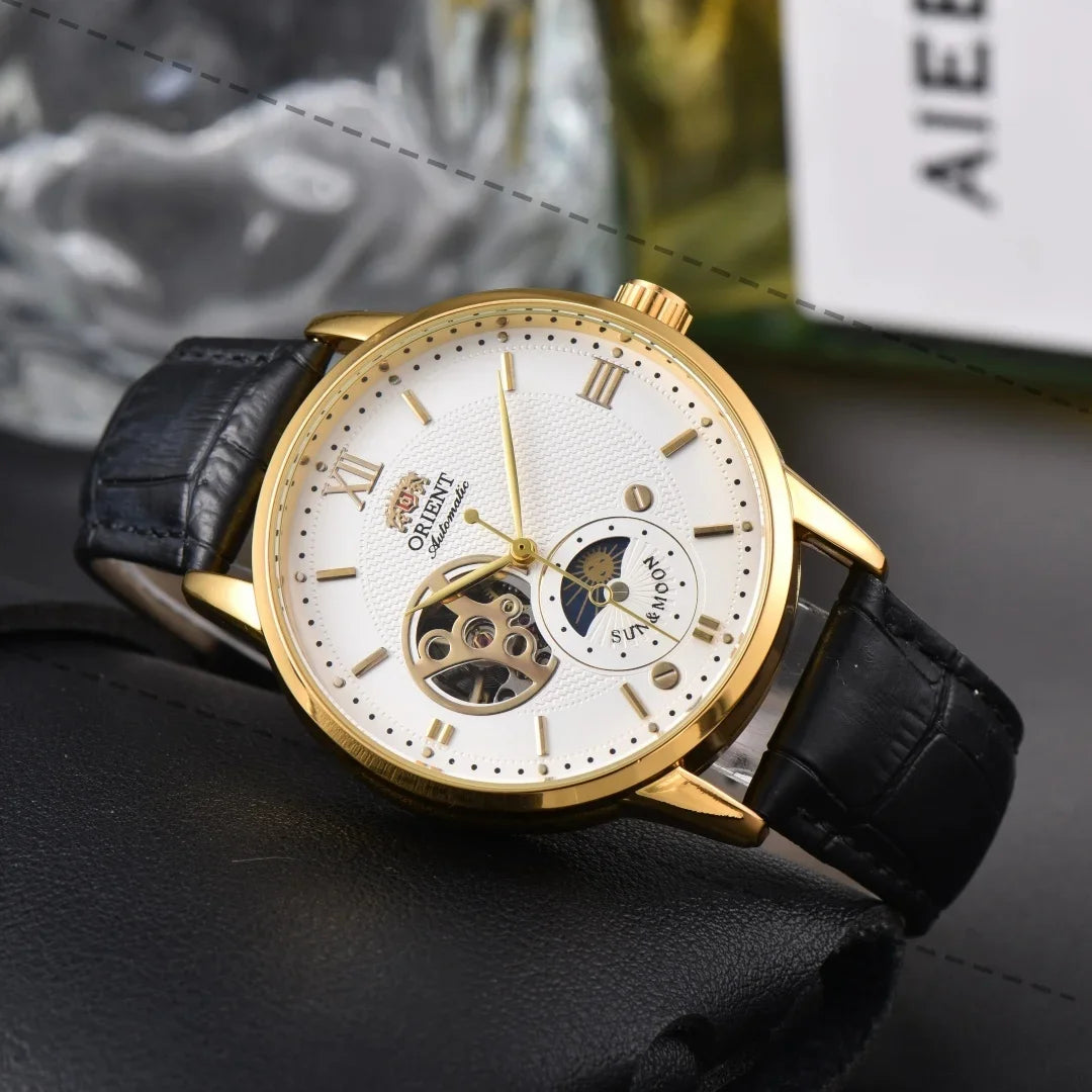 118A StoreOrient Series Sports Sun, Moon, and Stars Skeleton Mechanical Men's Sports Watch Full Functionality World Time