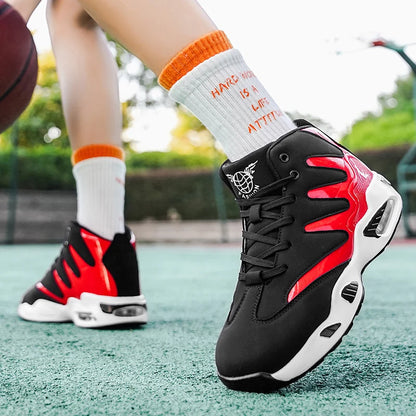 Chaussures de basketball montantes pour hommes, robustes et stables, baskets d'entraînement à lacets, unisexe, adaptées à la course, au sport, au basketball et à la marche. Cadeau idéal pour hommes, léger, confortable,