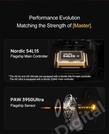 Bezprzewodowa mysz gamingowa ATK Dragonfly A9 Ultimate A9 Air PAW3950 ultralekka ergonomiczna mysz e-sportowa FPS dla graczy CSGO A9 Ultra