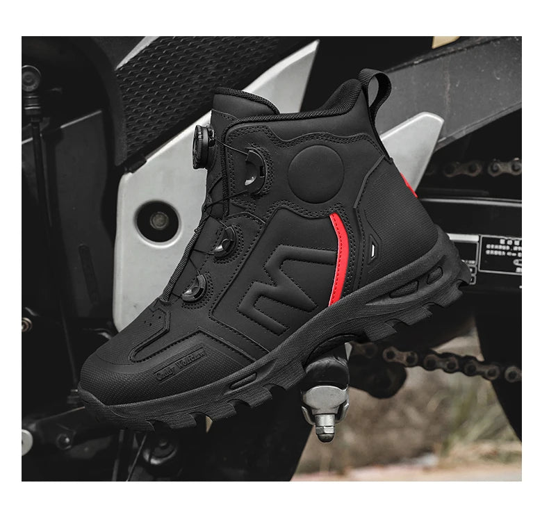 Bottes de moto imperméables pour hommes, chaussures de cyclisme pour Motocross, course de moto tout-terrain, Anti-chute, équipement respirant doux