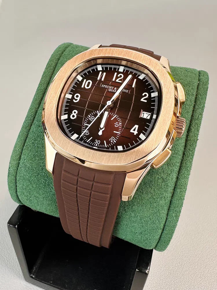 2026 New Specht&Sohne Men's Watches Quartz Watch Top Brand Luxury Chronograph Sport Rubber Luminous 5Bar Waterproof Reloj Hombre