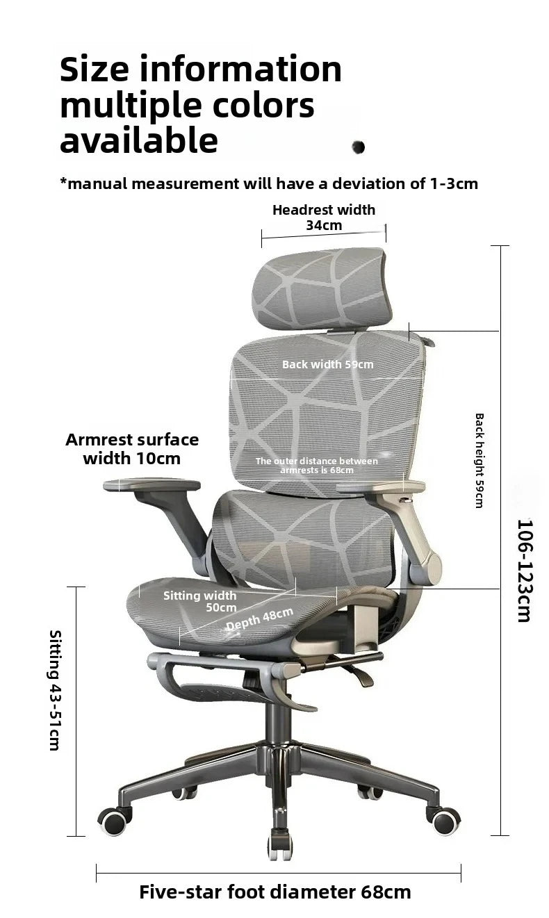 Silla gaming ergonómica de oficina para ordenador Air Titan Full Mesh con soporte lumbar de tres zonas, diseño bien ventilado e ideal para escritorio de estudiante