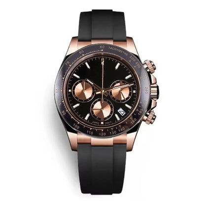 Luxury VK63 Men's Watch Quartz Movement Business Stop Watches 39mm Steel/Rose Gold Date Luminous Dial Fully Chronograph