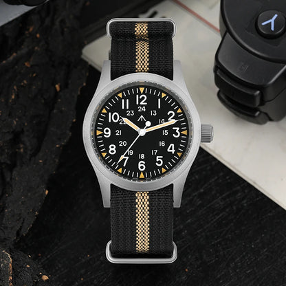 Militado ML05 Vintage Watch VH31 Sweep Second Movement Domed Sapphire Crystal With High Clear AR Coating Luminous 38mm Watches