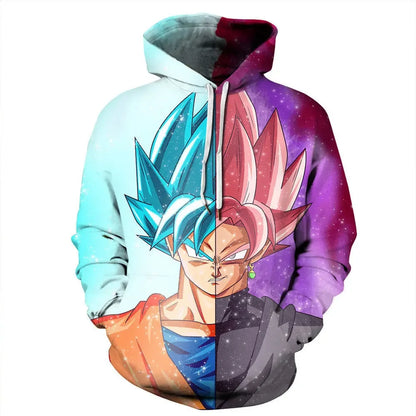 Sweatshirt com capuz Dragon Ball para rapazes e raparigas, novo modelo de outono e inverno, criativo, largo e versátil