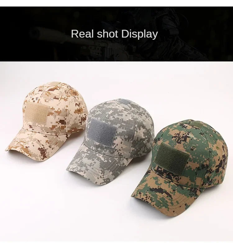 Camouflage Baseball Cap Outdoor Men's Tactical CP Adjustable Hat Sports Cycling Duck Tongue Cap