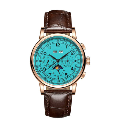Custom Logo Diy Automatic Mechanical Watches For Man Business Multification Date Day Month Year 316L Mechanical Men's Watches